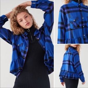 UO peplum plaid top